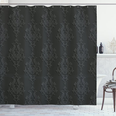 Damask Shower Curtain with Hooks Included