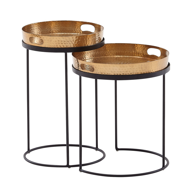 Flaxton Living Room Table Set, Gold
