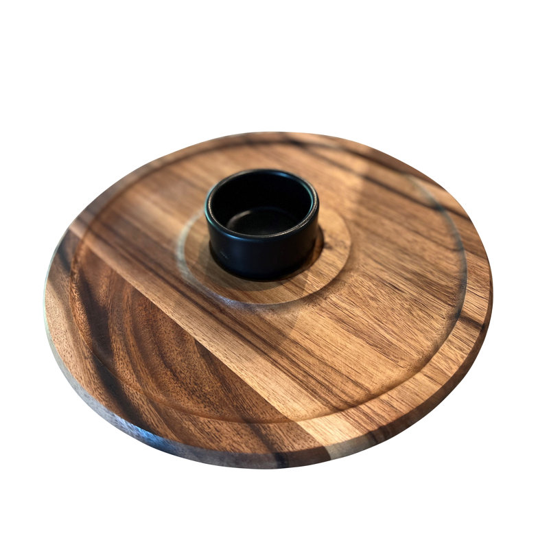 Copeaux de bois d'acacia avec cuve en céramique