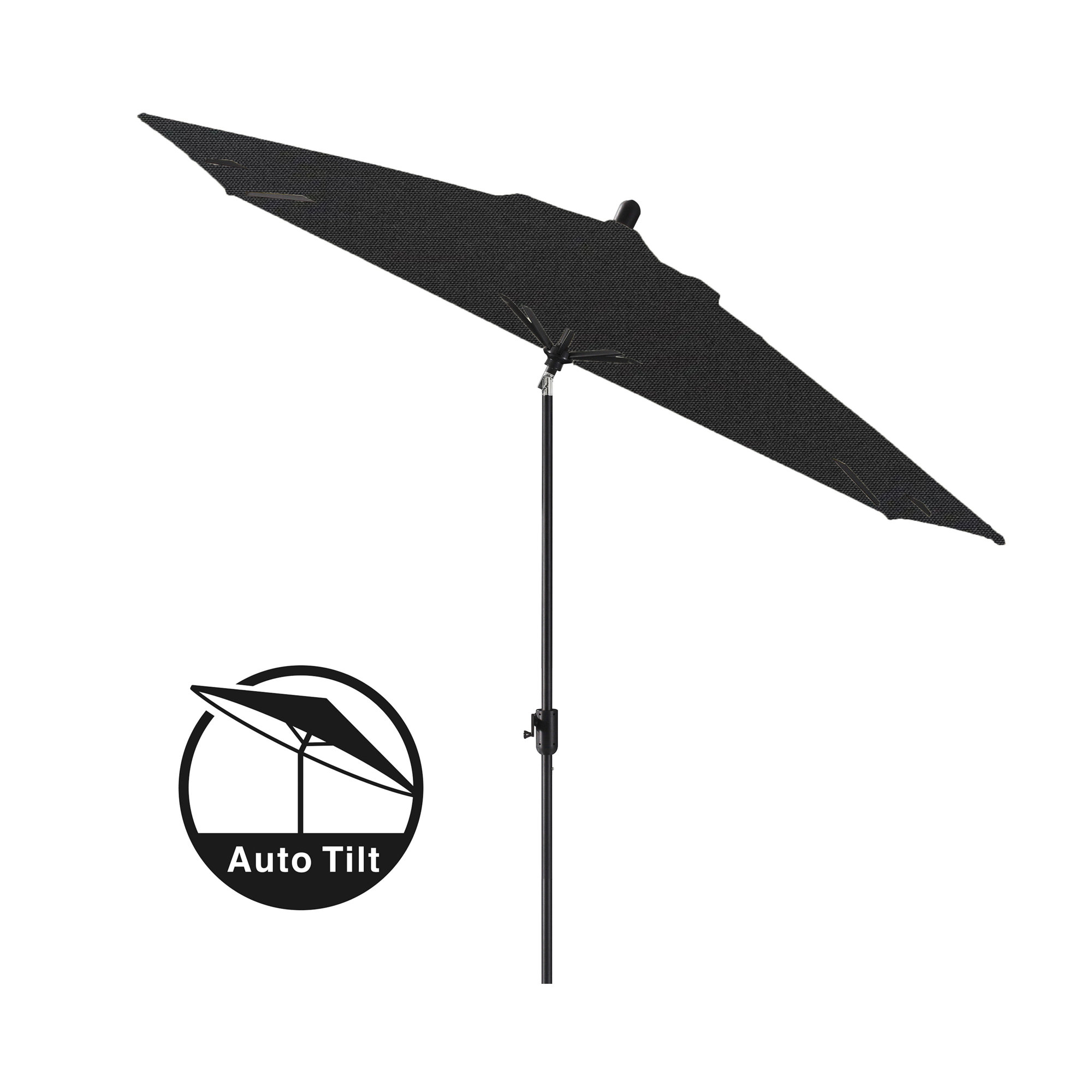 Olivier 116.7'' Outdoor Umbrella, Canvas Black Sunbrella® Canvas, Black Sapphire