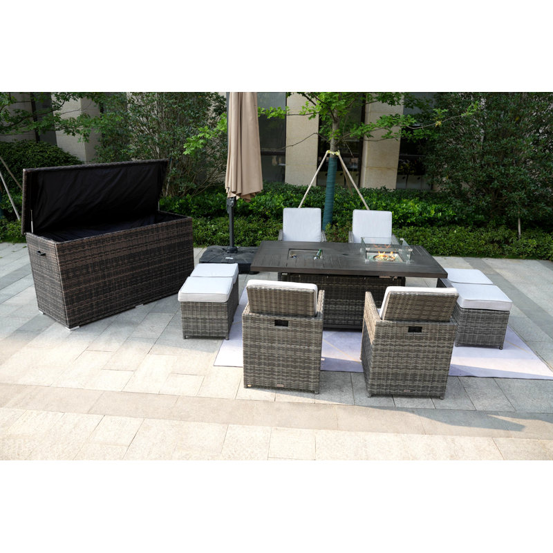 Aliaksey 8 - Person Patio Conversation Set with Cushions
