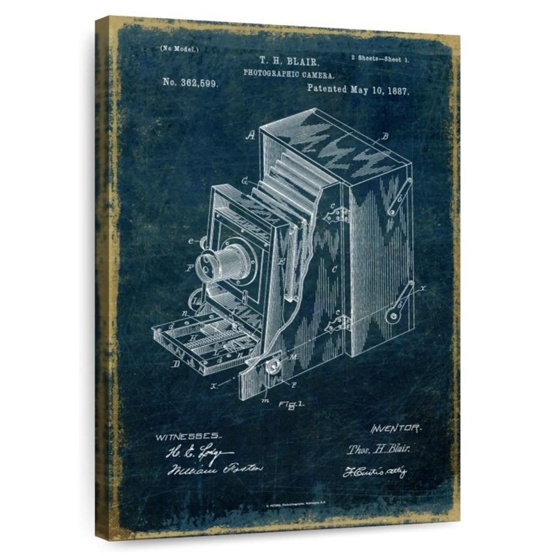 Appareil photographique - Brevet de 1887, H 36 po x l 24 po