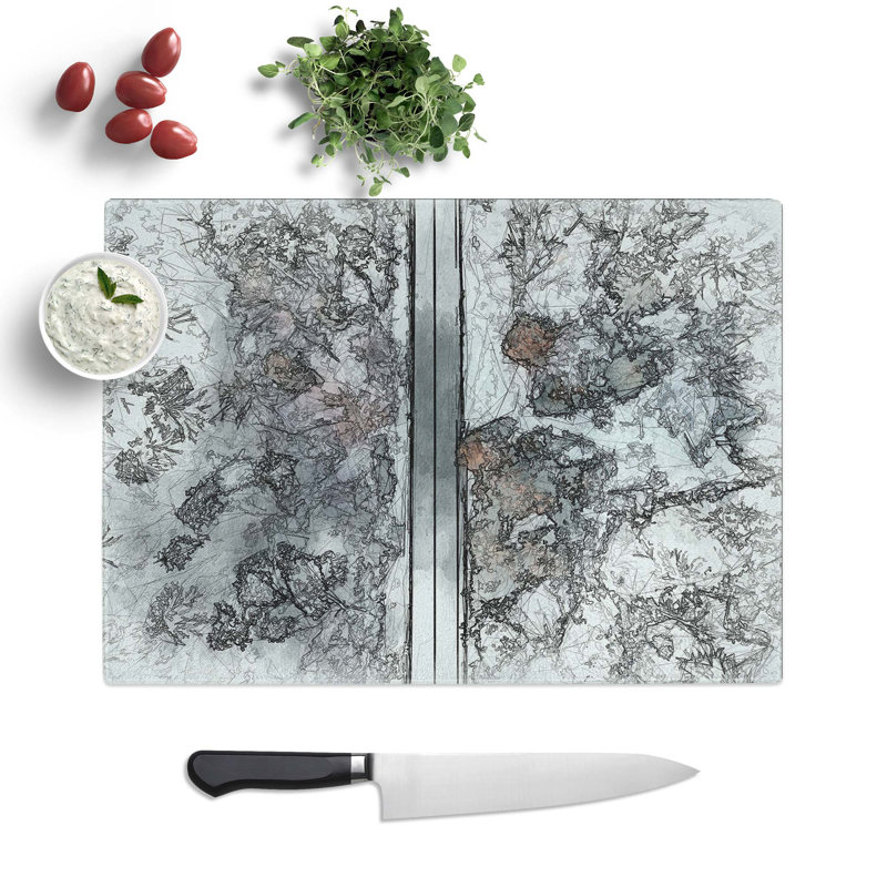 Tempered Glass Dividing the Forest Chopping Board, 28.5 cm W x 20 cm L