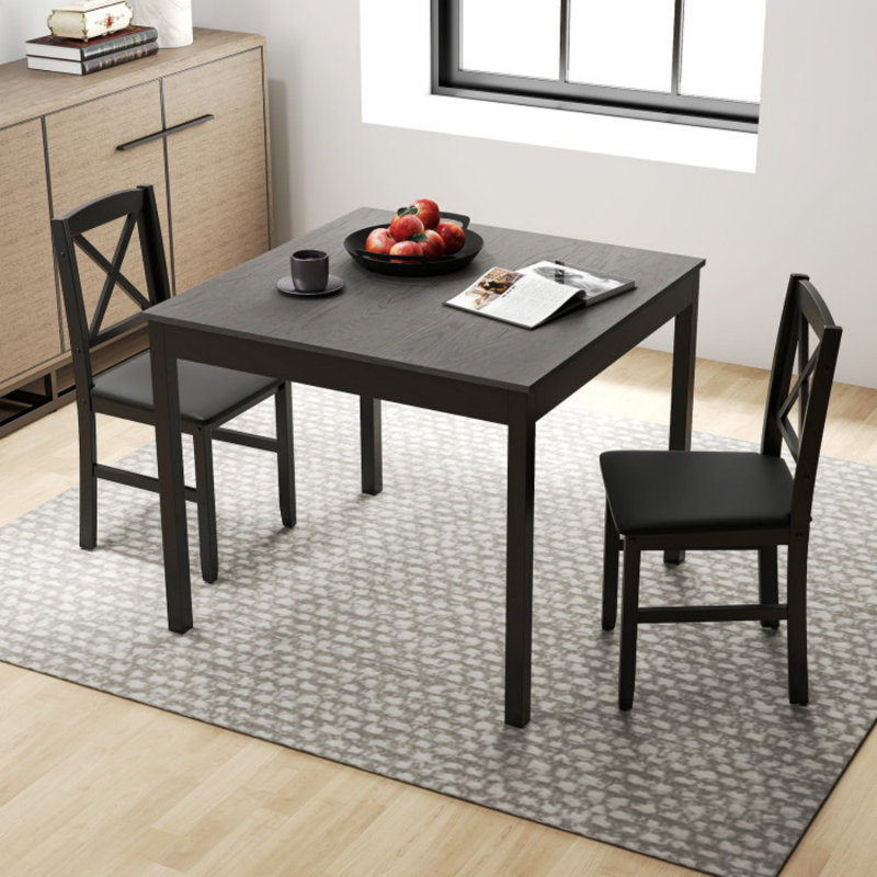 Ensemble de table de salle à manger 3 pièces pour 2 personnes, Gris