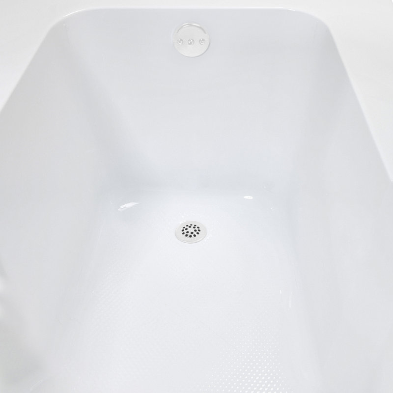 60'' x 32'' Acrylic Soaking Drop-In Bathtub, Drain Included, Glossy White