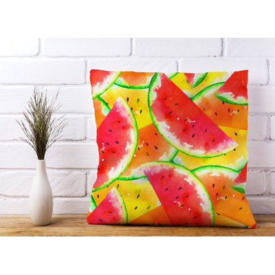 Lucinda MELON PRINT Square Throw Cushion