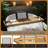 Lavish Home Bamboo Bathtub Tray - Wood Bath Caddy with Book, Phone, or Tablet Rest, Cup Holder, and Extended Sides for Bath Accessories