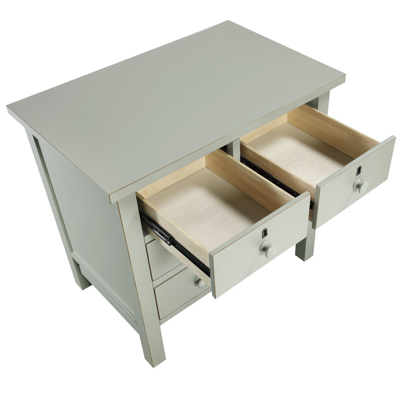 Adelinah 4-Drawer Storage Nightstand, Antique Gray