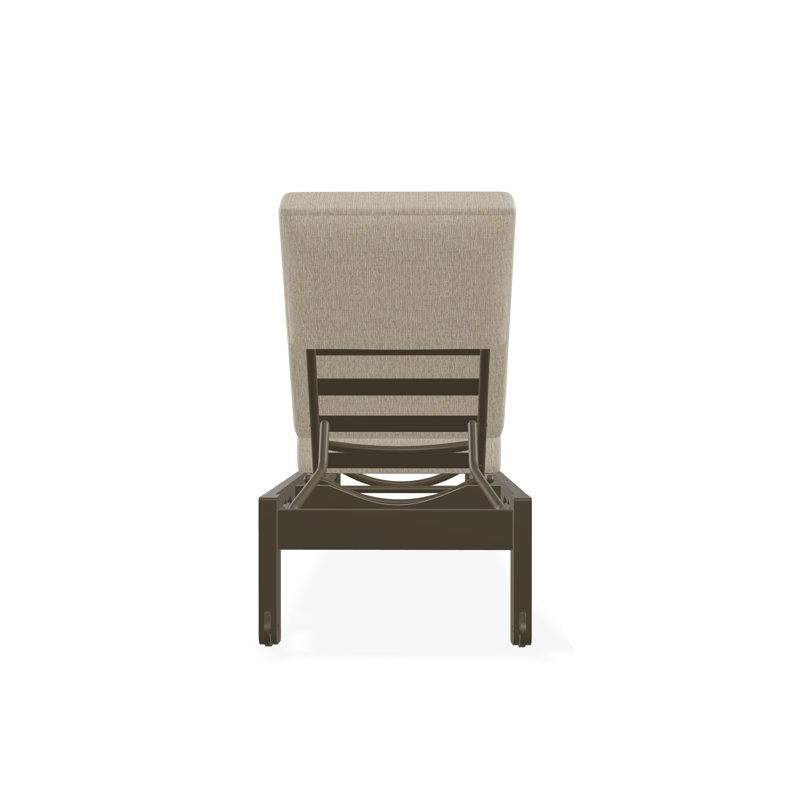 Chaise longue sans accoudoirs en polyester à 3 positions Leeward, Dune Grasscloth, Bois de plage