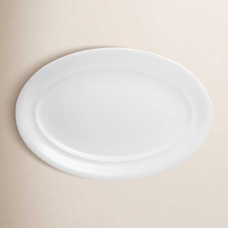 Plateau de service ovale, Blanc