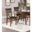 Table ronde en noyer de style contemporain avec plateau de rangement inférieur et pieds uniques