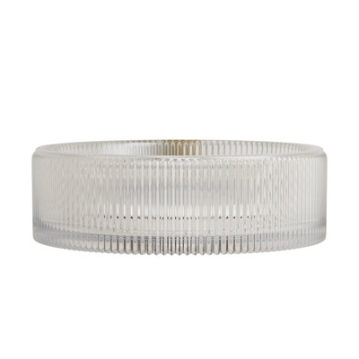 Lavabo de salle de bain rond en cristal 14 po sans robinet, transparent