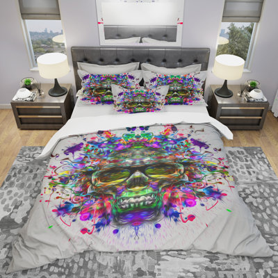 Ensemble de housse de couette moderne et contemporaine en microfibre verte