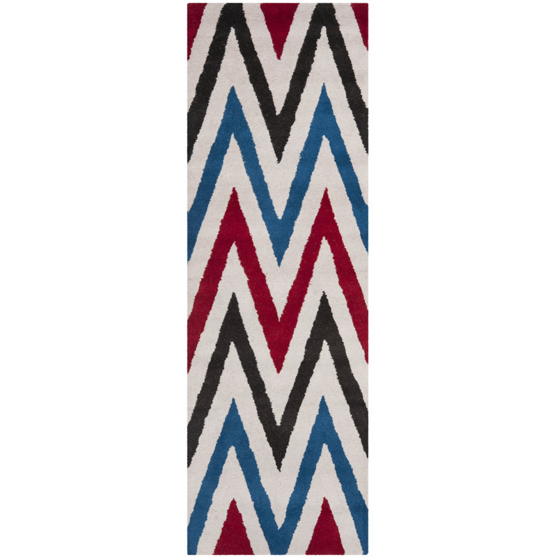 Deedie Hand Tufted Wool Chevron Rug, Runner 2'3" x 7'
