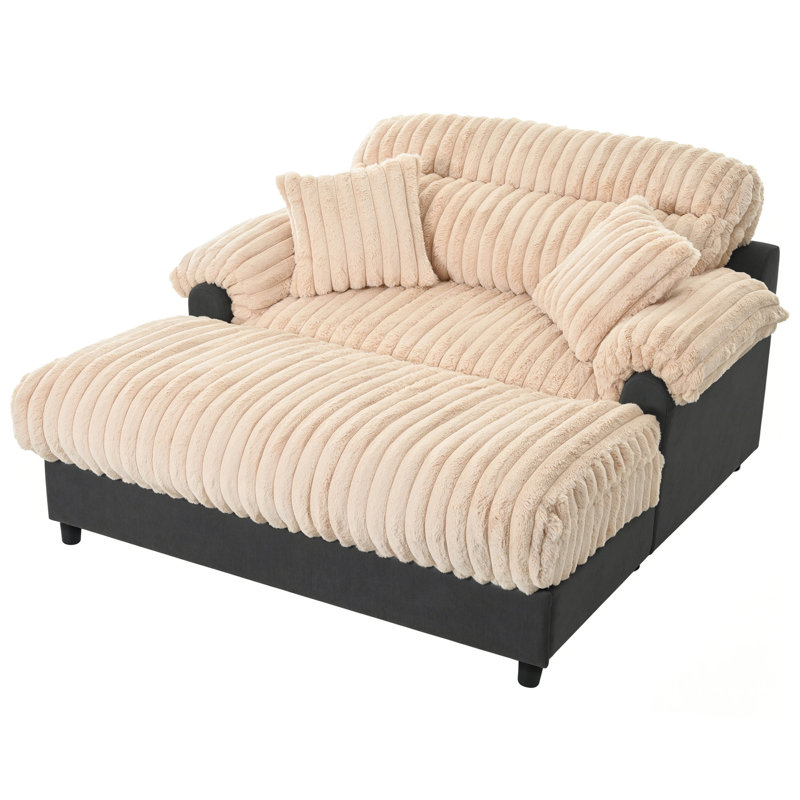 Canapé méridienne moderne 62 po Cloud, Champagne