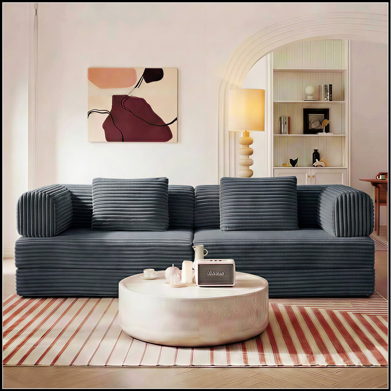 Canapé-lit Boneless Convertible Floor, Gris antique