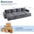 L-Shaped Sectional Sleeper Sofa with Pull-Out Bed & Storage, 5-7 Seat Chenille Couch for Living Room-1844032274