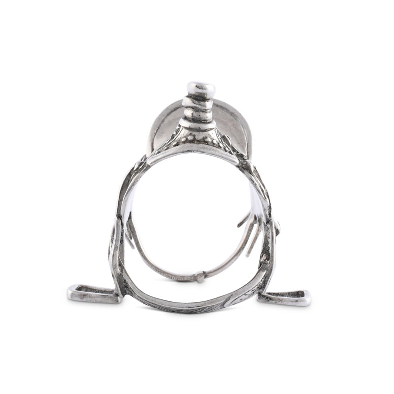 Western Frontier Pewter Cowboy Saddle Napkin Ring