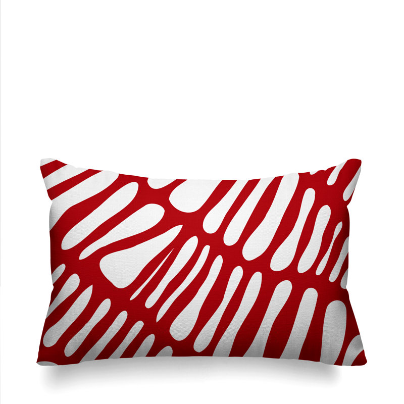 Housse de coussin rectangulaire pour l'extérieur Tribal, Rouge