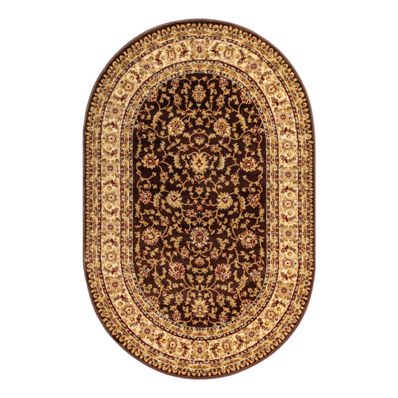 Tapis brun Rosaria, Ovale 4 pi 1 po x 6 pi 1 po, Brun