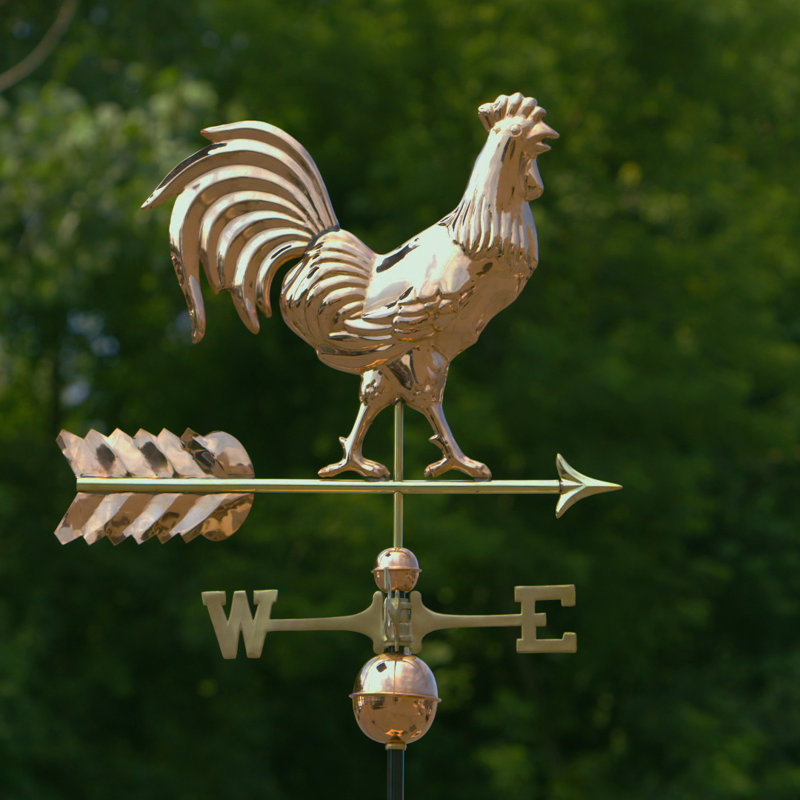 Girouette coq, Cuivre poli