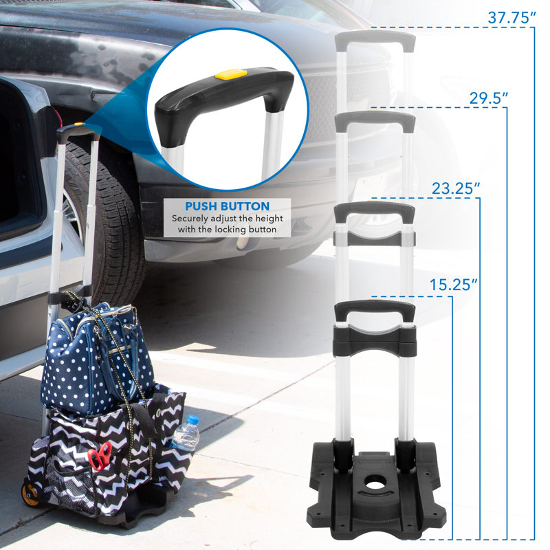 Mount-It! Luggage Cart with Wheels Foldable, Strong, Compact Luggage Cart Holds 77 Pounds