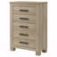 Commode 5 tiroirs en chêne vieilli