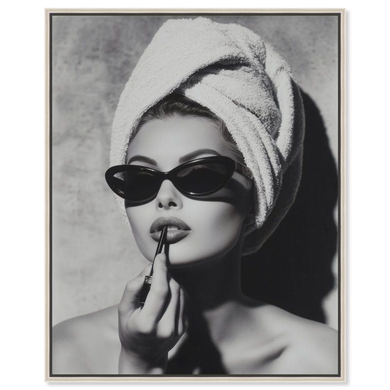 Retro Vanity Vibe Print by Oliver Gal, 37"H x 46"W, Silver Floater Frame