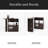 Modern Bar Cabinet With Rotating Top, Counter Height Dining Cabinet With 6 Storage Space And 2 Ribbed Glass Door For Kitchen, The Rotating Top With 3 Storage Shelves Dining Room, Living Room, Walnut