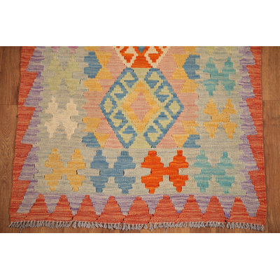 Reversible Wool Kilim Runner Rug 3x10
