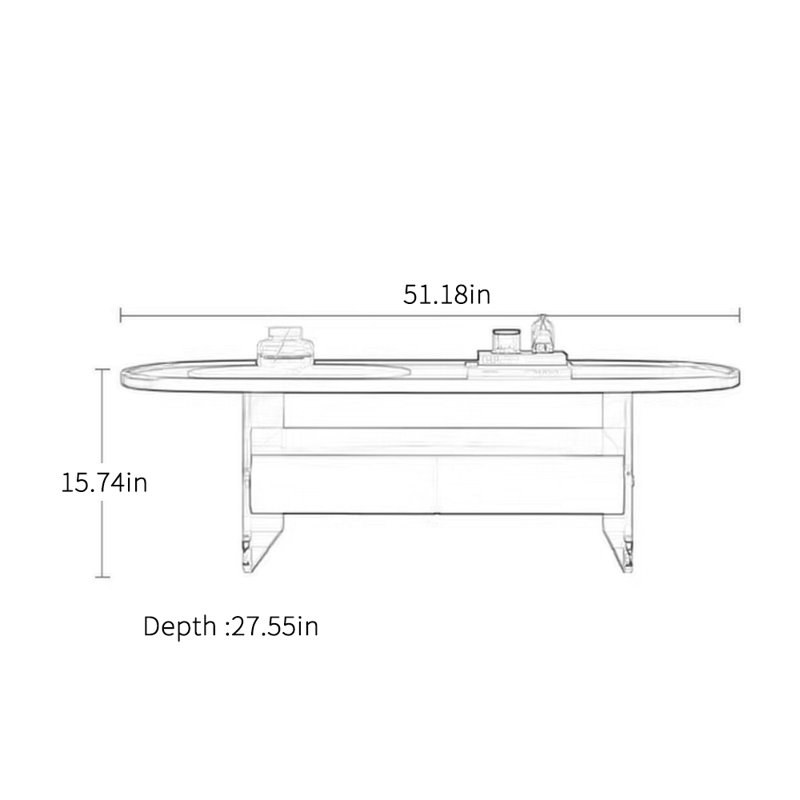 Minimalist design floating coffee table, 15.74" H x 51.18" L x 27.55" W