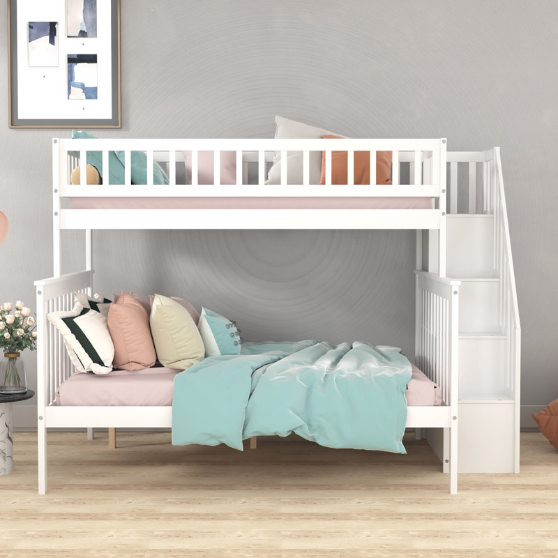 Facundo Kids Twin Over Full Bunk Bed, White