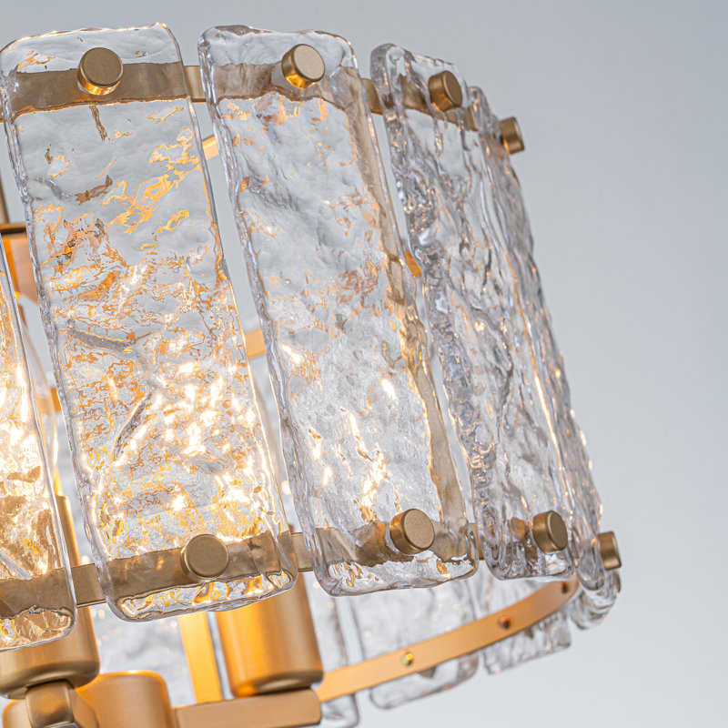 Plafonnier semi-encastré 3 lumières 13,39 po, Doré