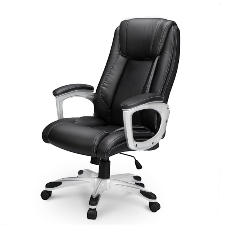 Chaise de bureau en cuir avec dossier haut