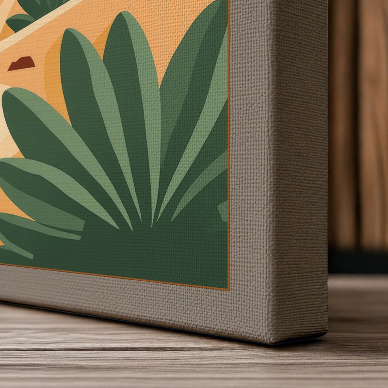 Desert at Noon Southwestern - Wrapped Canvas, 24x16 - 61.0 x 40.6 cm, Taupe Border