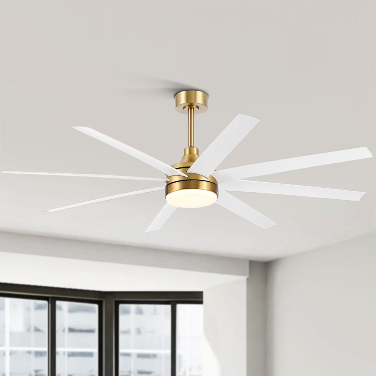 Jamii-Leigh 65/72/84 inch Large Indoor/Covered Outdoor Modern Ceiling Fan with Led Lights and Remote, 6-Speed, Reversible Quiet DC Motor, Timer, 8-ABS-Blade