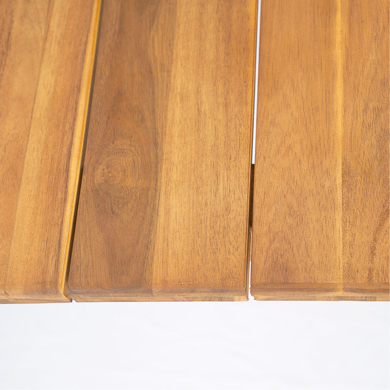 Table de salle à manger d'extérieur en bois d'acacia de 79 po Visola