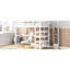 Lit mezzanine blanc avec bureau et tablettes pour un rangement de qualité supérieure