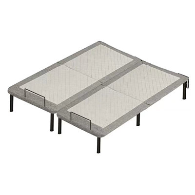 Structure de lit plateforme en acier pliable de 14 po Haslet - filet de taille très grand, hauteur réglable
