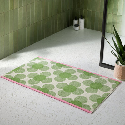 Retro Flower Rectangle Bath Mat