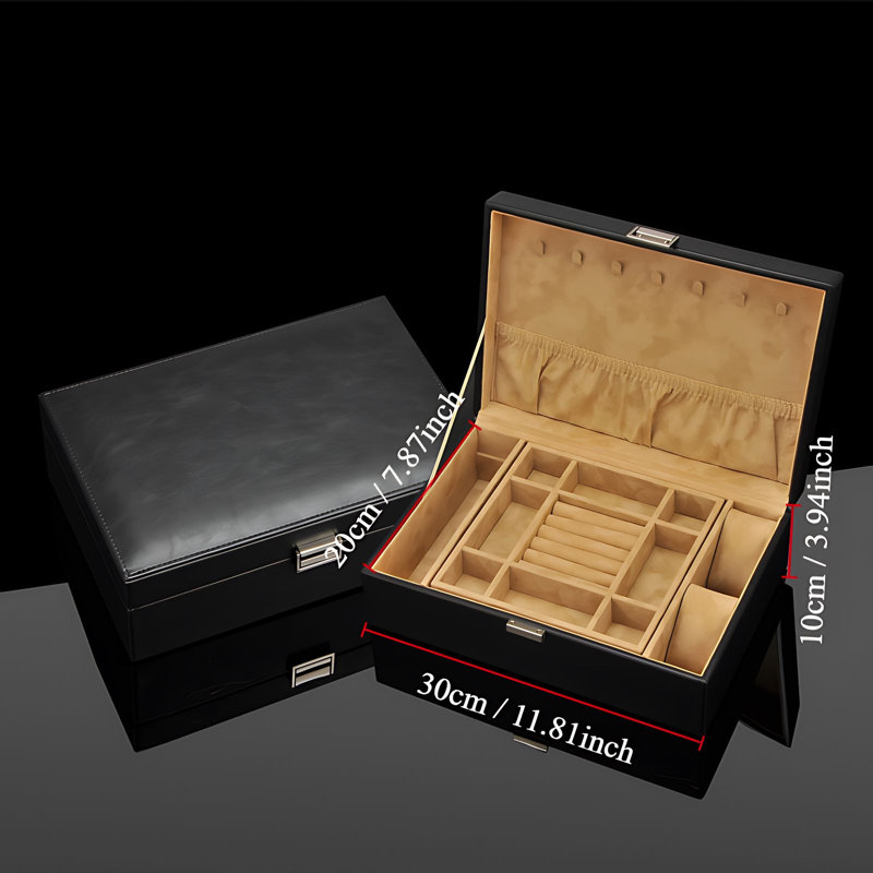 Boîte à bijoux +, Brun/noir/jaune