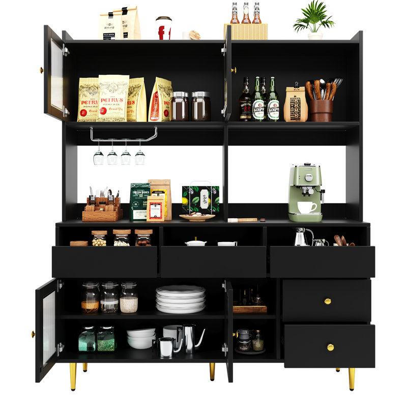 171cm Kitchen Pantry, Black