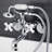 Kingston Brass Kingston Three-Handle 2-Hole Wall Mount Clawfoot Tub Faucet with Hand Shower-63339467
