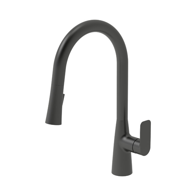 Robinet de cuisine moderne rétractable à poignée simple Craftx VIBE, Chrome poli