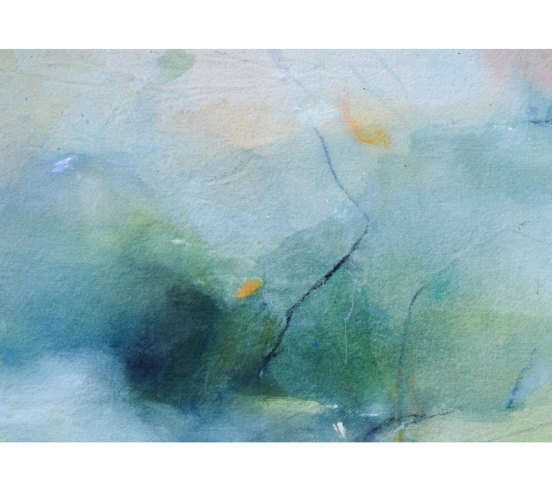 Serene Water Garden by Arohika Verma — Abstract Wall Art, Tan, Framed Canvas, 60 × 40
