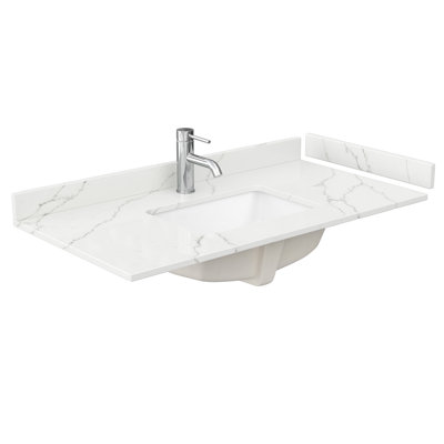 42" Single Countertop with Square Sink (3-Hole), Backsplash & Sidesplash