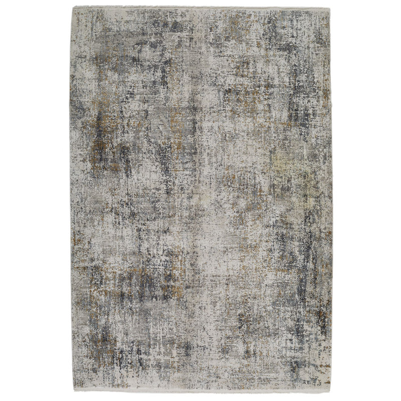Tapis turc gris et doré 5x8