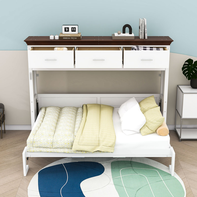 Twin Murphy Bed with 3 Drawers