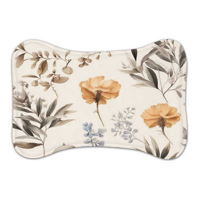 Tapis rétro en forme d'os Vintage Blooms