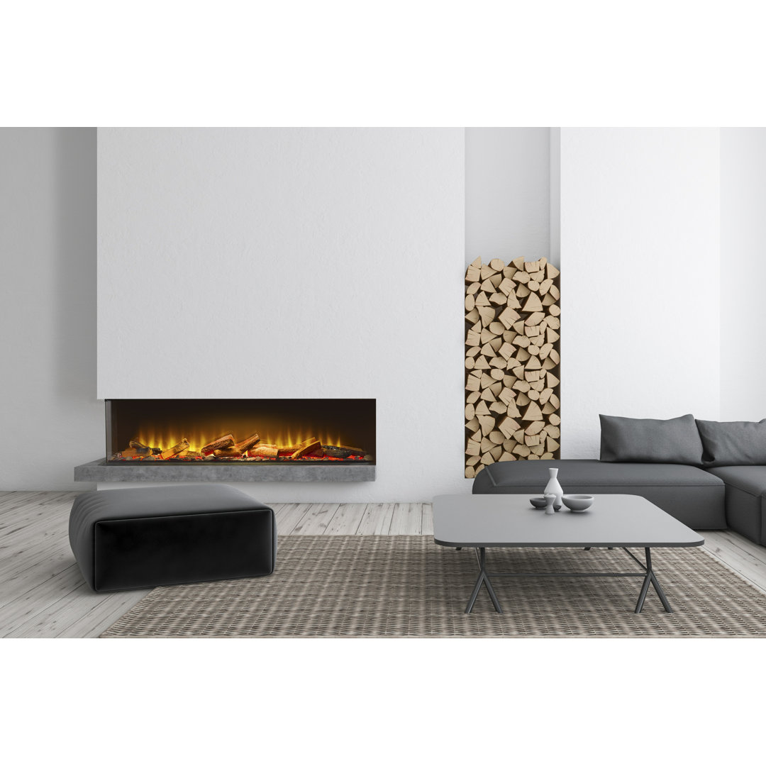 Adena Belfry Heating Black Electric Fireplace with 6824 BTU